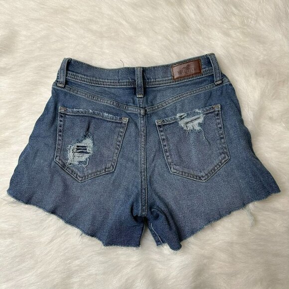 Hollister Sz 26 LOT of 2 Denim Cut-Off Shorts High Waisted Black / Med Blue - Picture 6 of 16